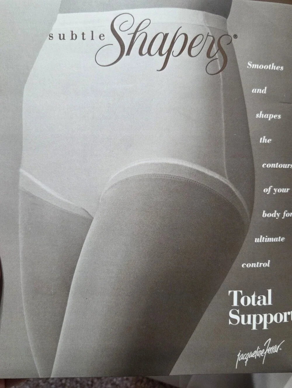 Vintage‎ Subtle Shapers Taupe Short 121 Reinforced Toe Control Panty Power Net